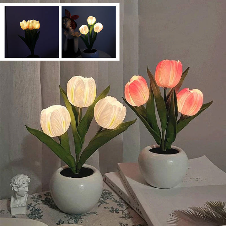Lisslune | LED Tulip Nightstand Lamp Flower Table Lamp