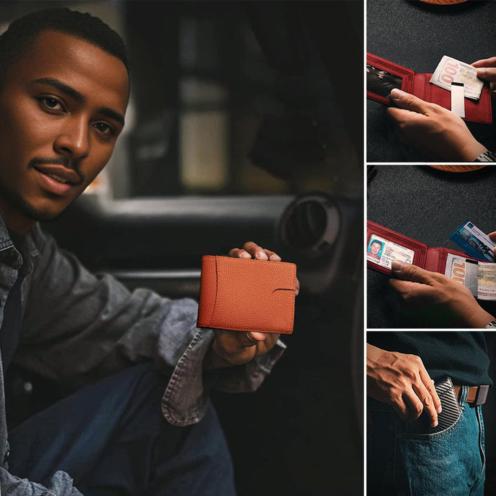 Lisslune | Theft-proof magnetic card holder made of genuine leather