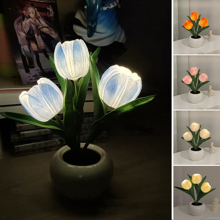 Lisslune | LED Tulip Nightstand Lamp Flower Table Lamp