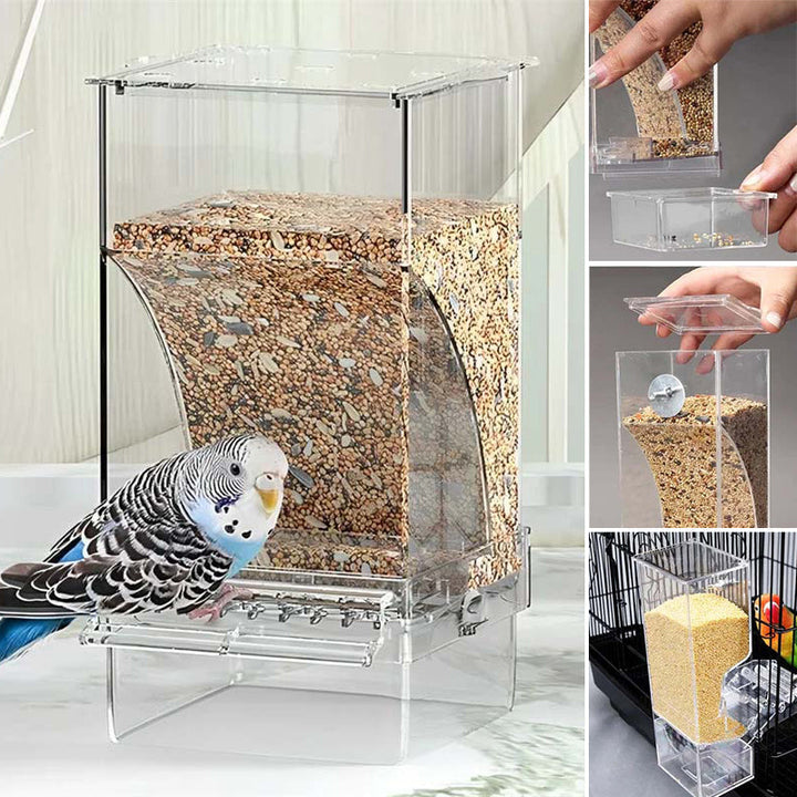 Lisslune | Automatic transparent bird feeder without spills