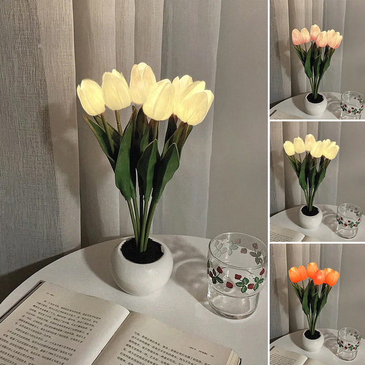 Lisslune | LED Tulip Nightstand Lamp Flower Table Lamp
