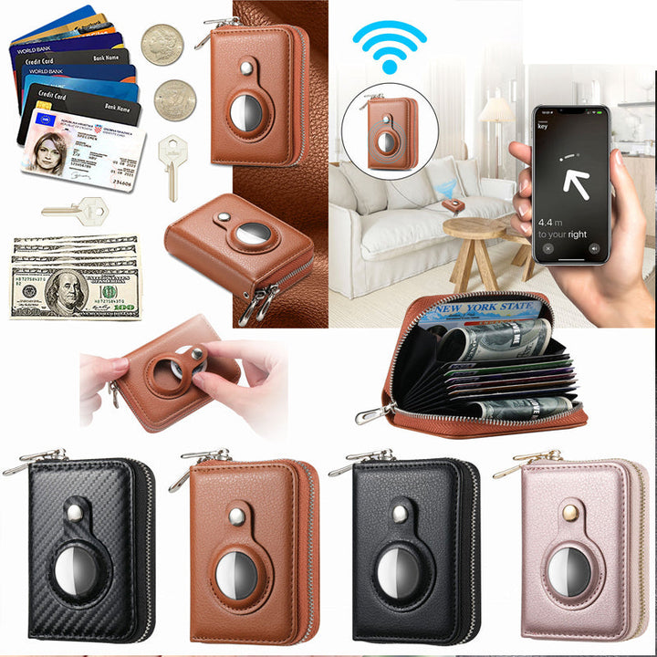 Lisslune | Intelligent AirTag-Zip RFID Leather Wallet