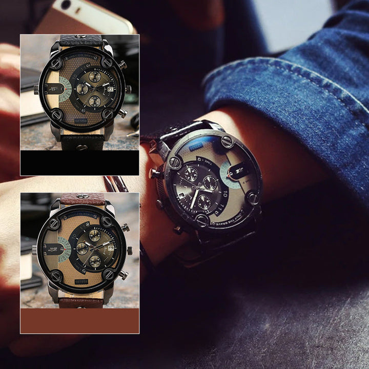 Lisslune | Men's Fashion Large Dial Style Steel Band Watch