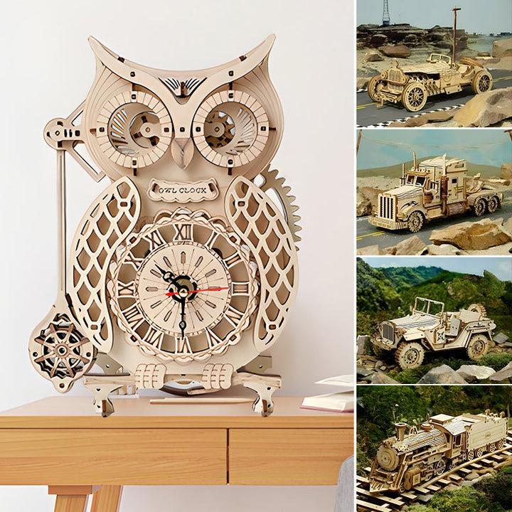 Lisslune | Super mechanical wooden model puzzle set🦉