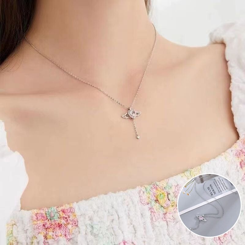 Lisslune | Pink Angel Wings Necklace
