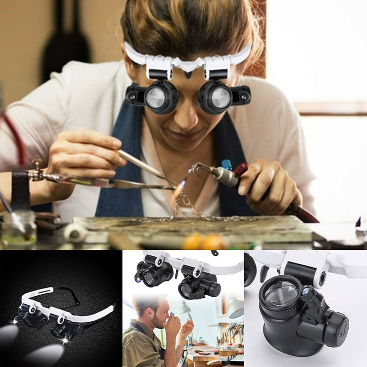 Lisslune | Magnifying glasses with LED lamps for double eyes