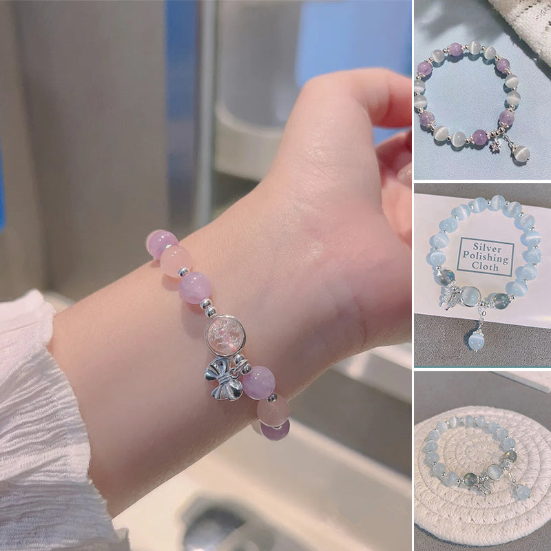 Lisslune | Artificial Cat's Eye Crystal Butterfly Bracelet