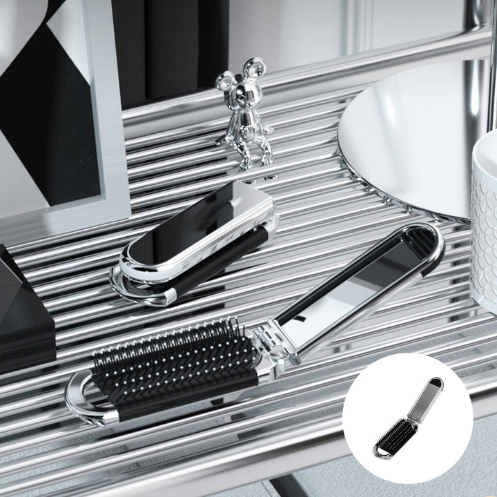 Lisslune | MirrorFlex Travel Mirror Hair Brush | Foldable & Compact | Practical Styling on the Go