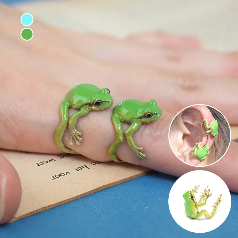 Lisslune | Latest-tree Frog Ring Earrings