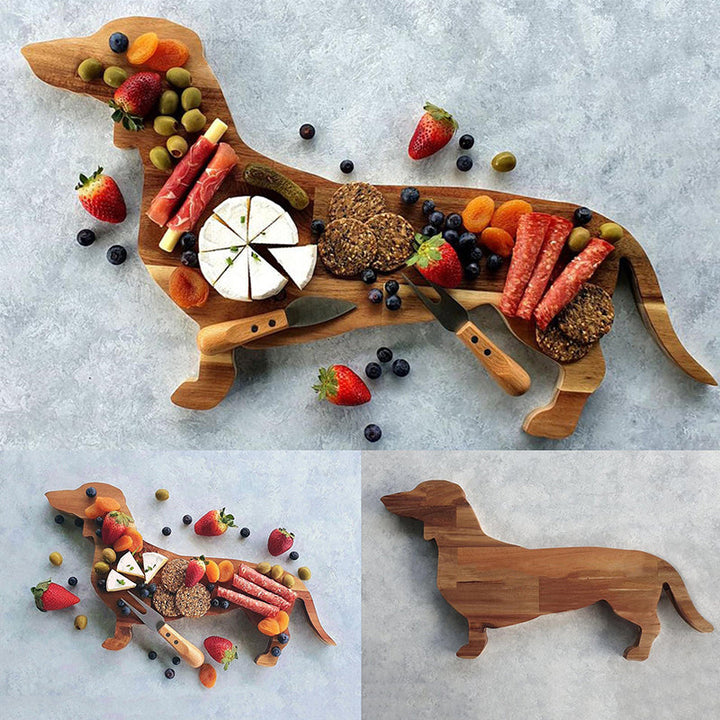 Lisslune | Wooden Dachshund Dinner Plate