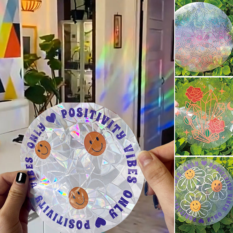 Lisslune | PVC Colorful Adsorption Rainbow Glass Window Stickers, 6 pcs