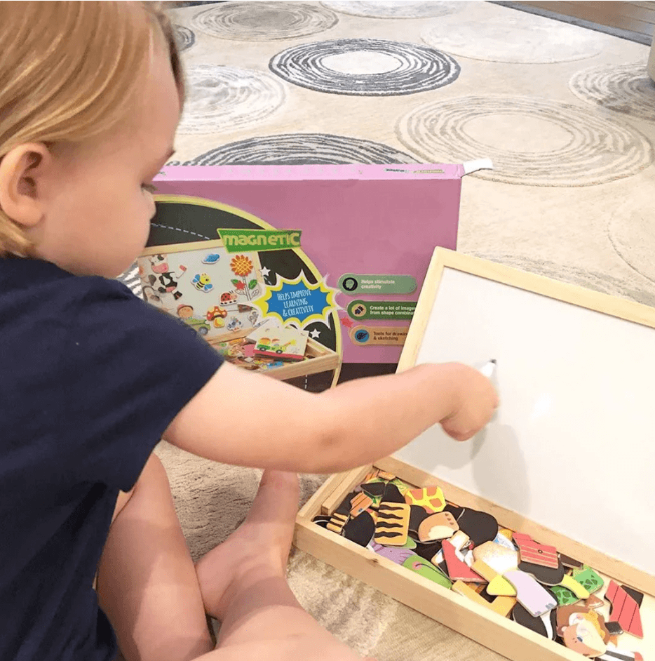 Lisslune | MagniDraw Duo – Magnetic board & chalkboard – Creative learning game for children