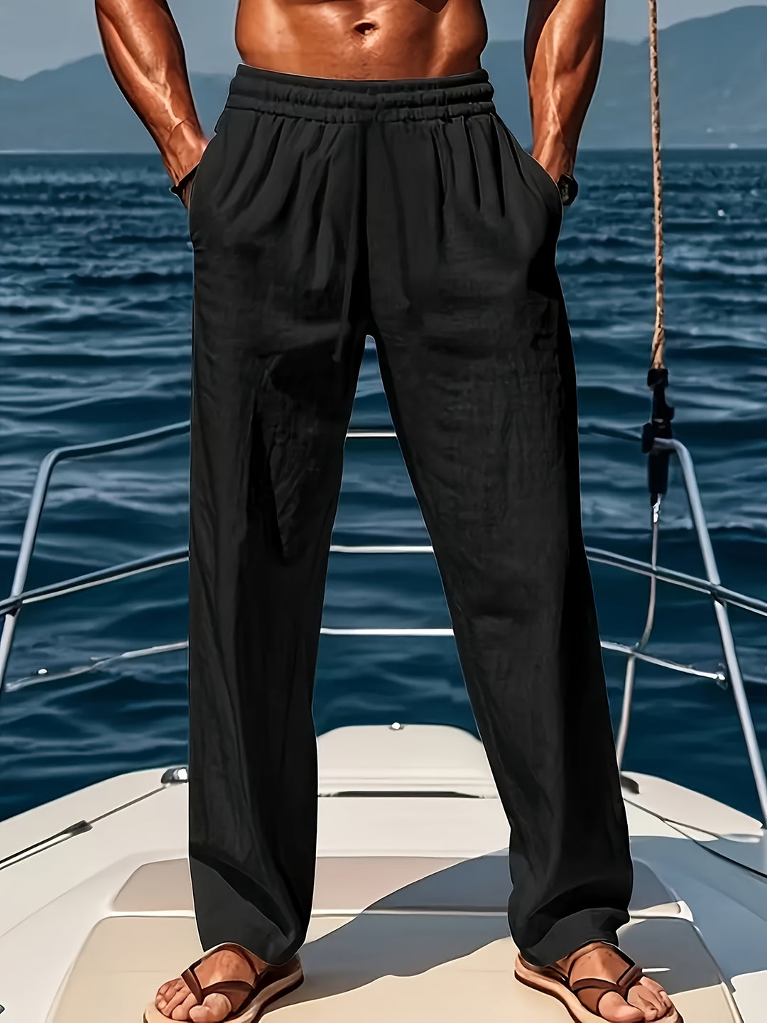 Lisslune | Men's Pants LinenBreeze – Breathable, Adjustable, and Casual Comfort