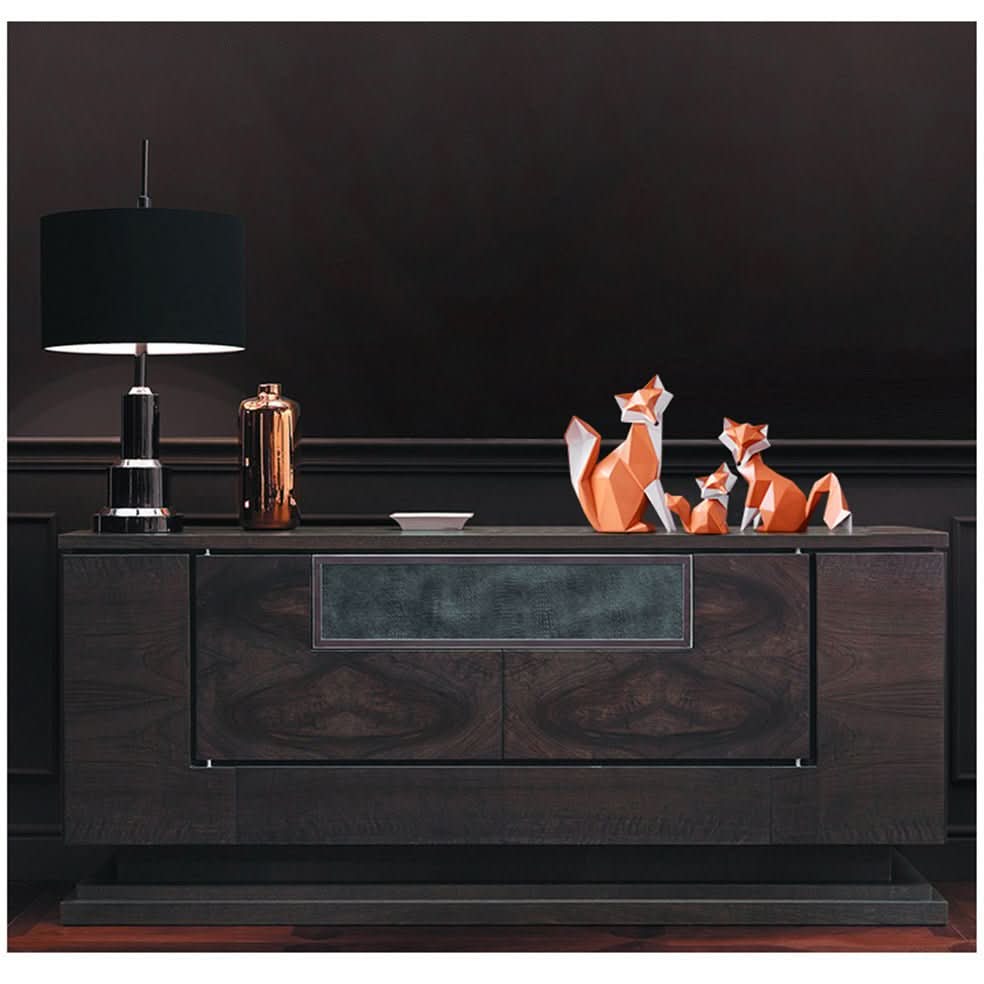 Lisslune | Geometric Fox Figurine – Modern Resin Sculpture