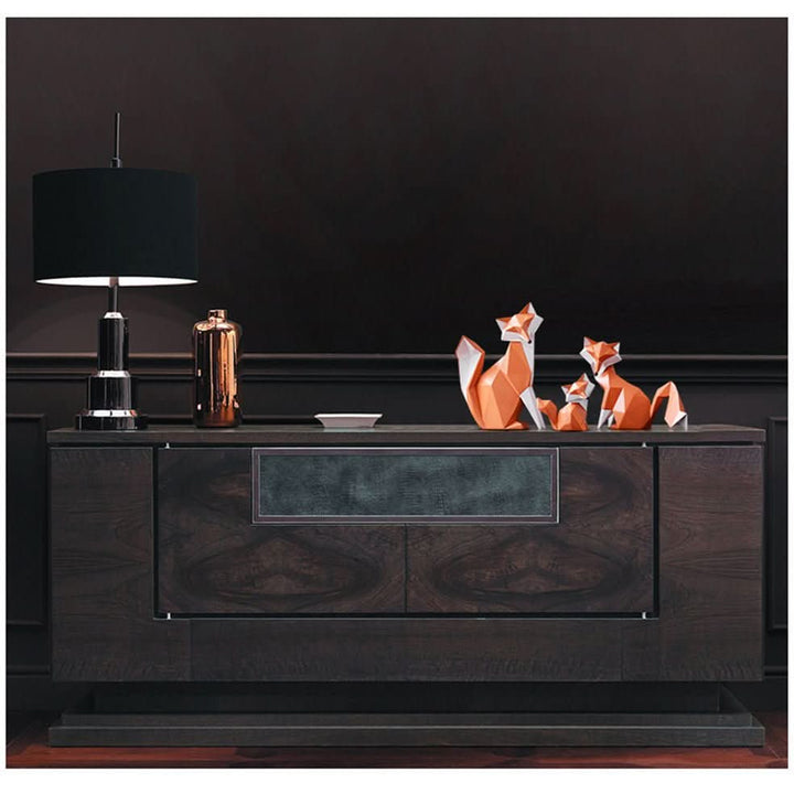 Lisslune | Geometric Fox Figurine – Modern Resin Sculpture