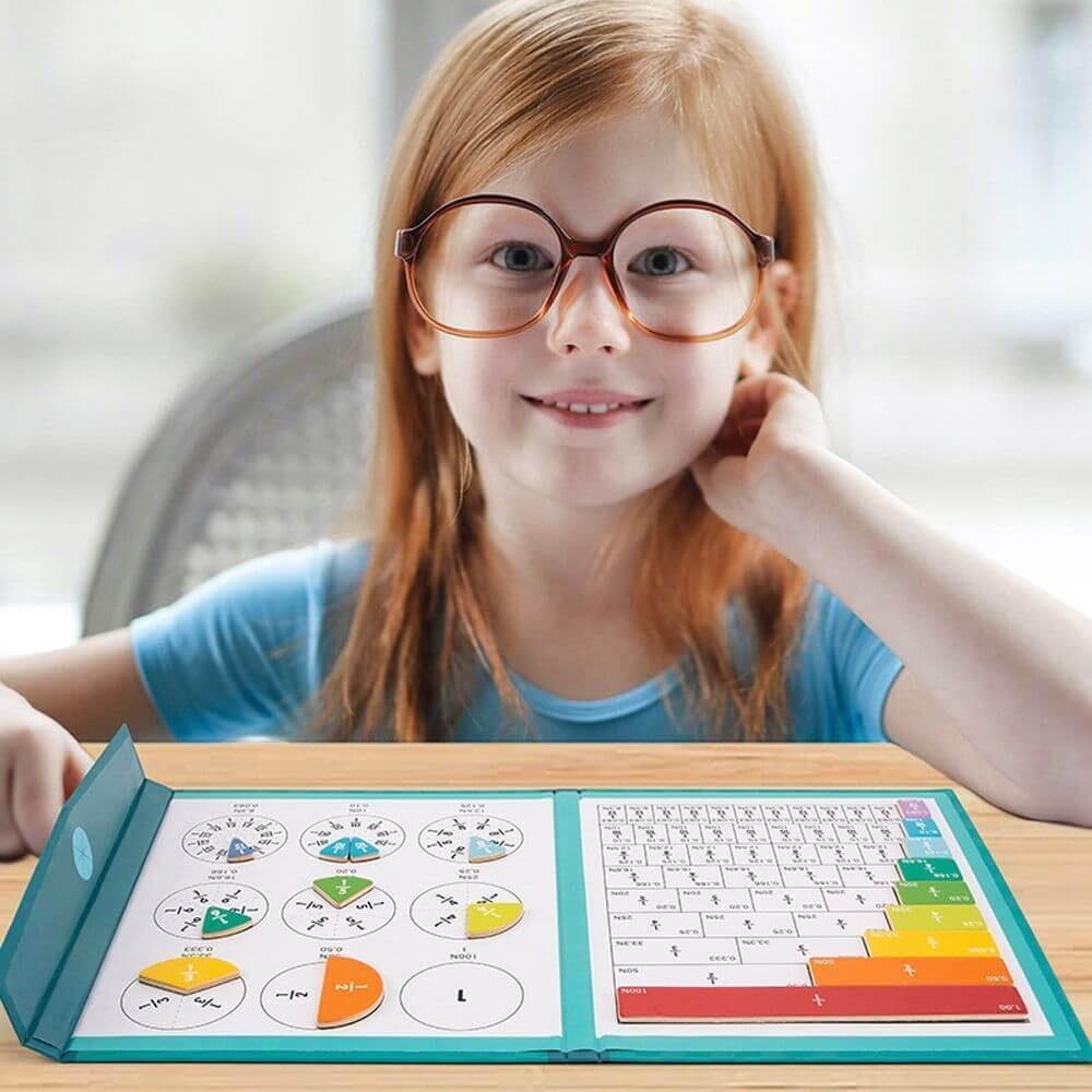 Lisslune | FracLuxe Magnetic Fraction Disc Set | Hands-on math learning tool for fractions and decimals