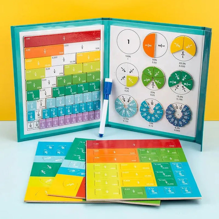 Lisslune | FracLuxe Magnetic Fraction Disc Set | Hands-on math learning tool for fractions and decimals