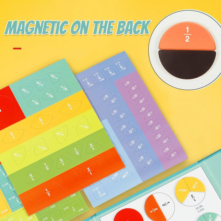 Lisslune | FracLuxe Magnetic Fraction Disc Set | Hands-on math learning tool for fractions and decimals