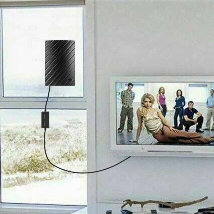 Lisslune | 4K Indoor TV Aerial | 600-Mile Range, Plug & Play Installation for Free HD Channels