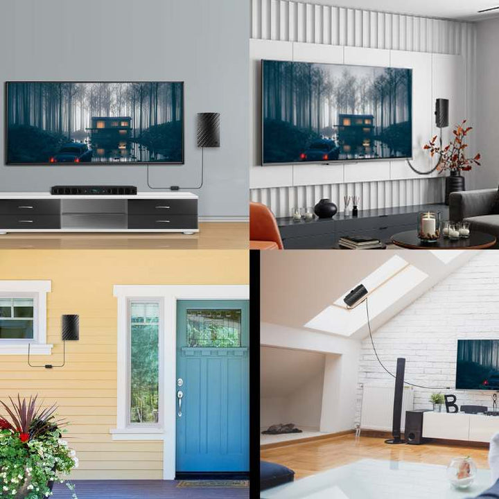 Lisslune | 4K Indoor TV Aerial | 600-Mile Range, Easy Plug & Play Installation for Unlimited Free HD Channels