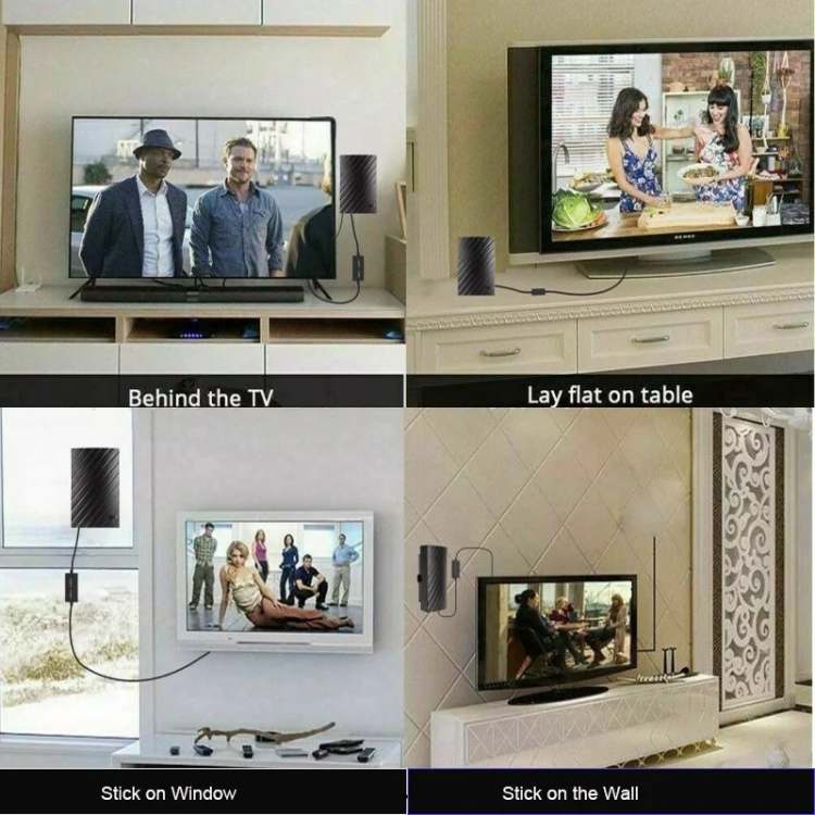 Lisslune | 4K Indoor TV Aerial | 600-Mile Range, Plug & Play Installation for Free HD Channels
