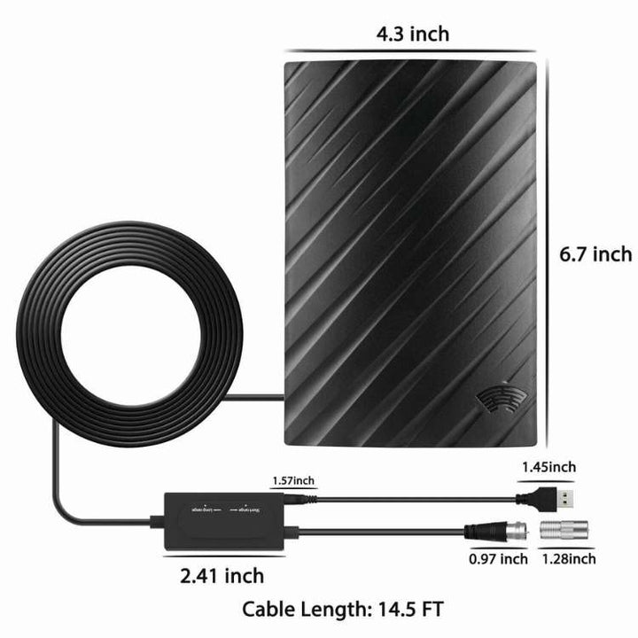 Lisslune | 4K Indoor TV Aerial | 600-Mile Range, Easy Plug & Play Installation for Unlimited Free HD Channels