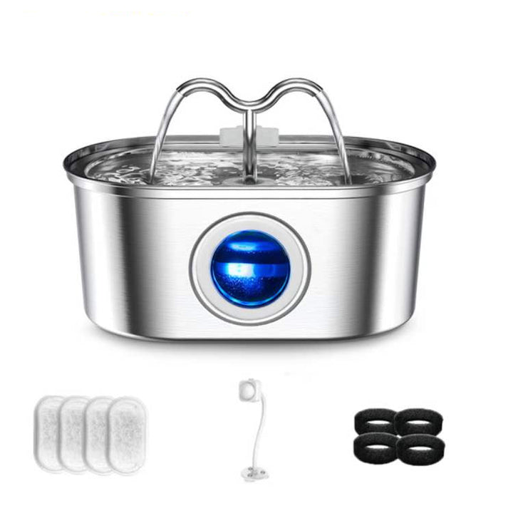 Lisslune | Cat Water Fountain made of Stainless Steel – Quiet, Hygienic and BPA-free – 2L Capacity