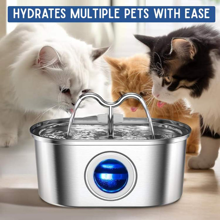 Lisslune | Cat Water Fountain made of Stainless Steel – Quiet, Hygienic and BPA-free – 2L Capacity