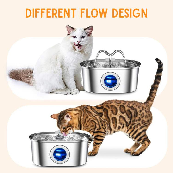 Lisslune | Cat Water Fountain made of Stainless Steel – Quiet, Hygienic and BPA-free – 2L Capacity
