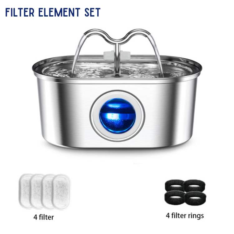 Lisslune | Cat Water Fountain | Silent Operation, Stainless Steel & Hygienic Design for Healthy Hydration