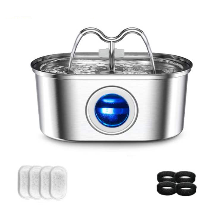 Lisslune | Cat Water Fountain made of Stainless Steel – Quiet, Hygienic and BPA-free – 2L Capacity