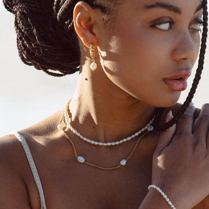 Lisslune | Amélie Freshwater Pearl Choker Necklace with 18K Gold Coating