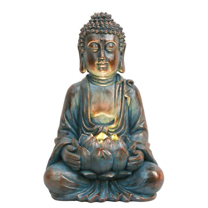 Lisslune | TranquilLight Solar-powered Buddha statue – Garden furniture with gentle LED lighting