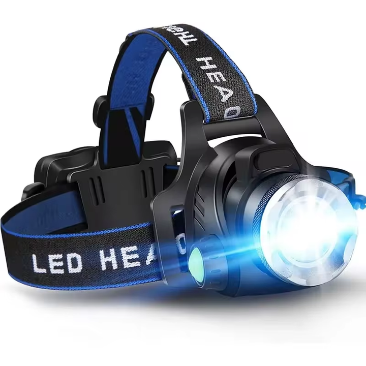 Lisslune | Robust Waterproof LED Headlamp with Zoom and Rechargeable Battery