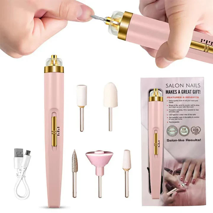 Lisslune | 5-in-1 Electric Nail Care Device – Portable Manicure Tool with LED Light