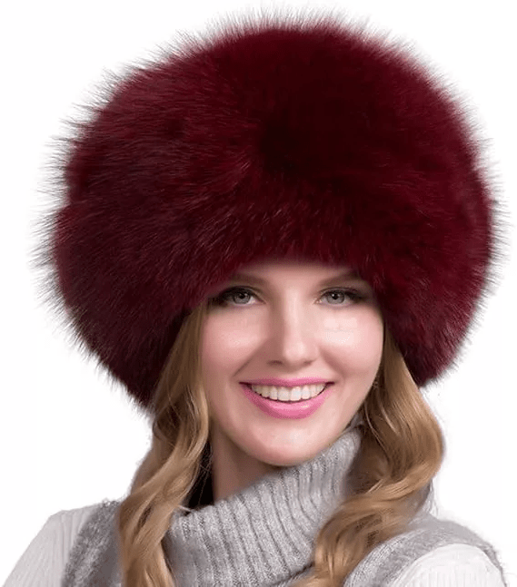 Lisslune | FurLuxe Natural Fox Fur Winter Hat | Thick fur cap with earmuffs for elegant cold-weather style