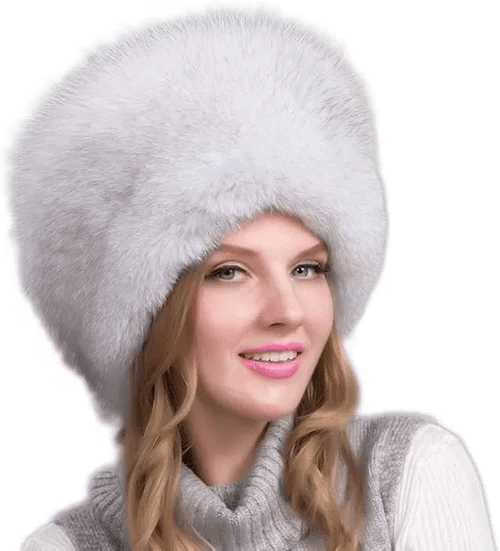 Lisslune | FurLuxe Natural Fox Fur Winter Hat | Thick fur cap with earmuffs for elegant cold-weather style
