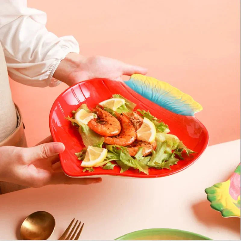 Lisslune | Vegetable Shapes Ceramic Salad Plate