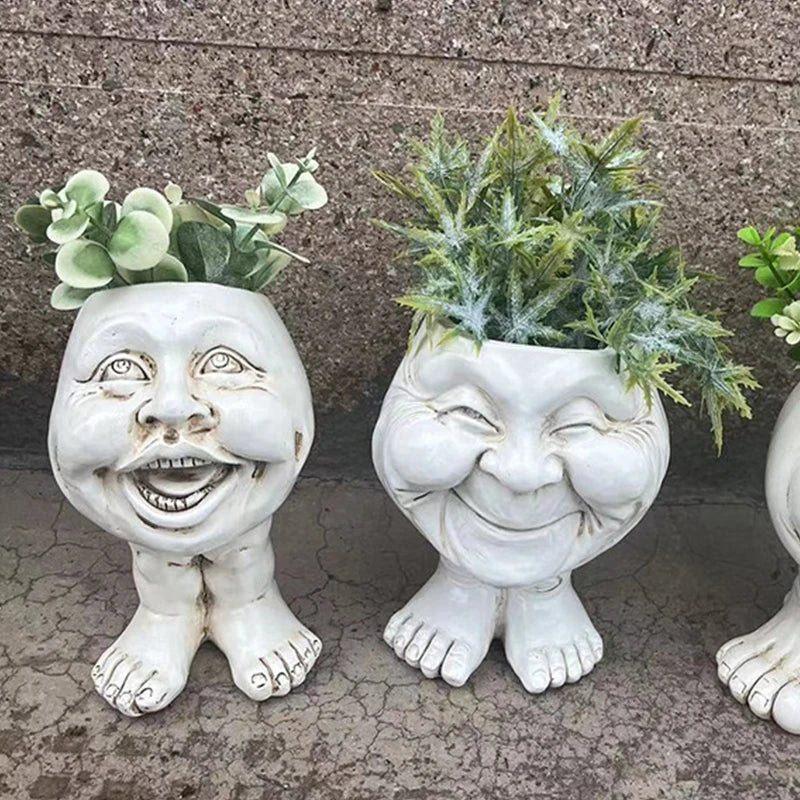 Lisslune | Funny Face Resin Succulent Planter - GigglePot
