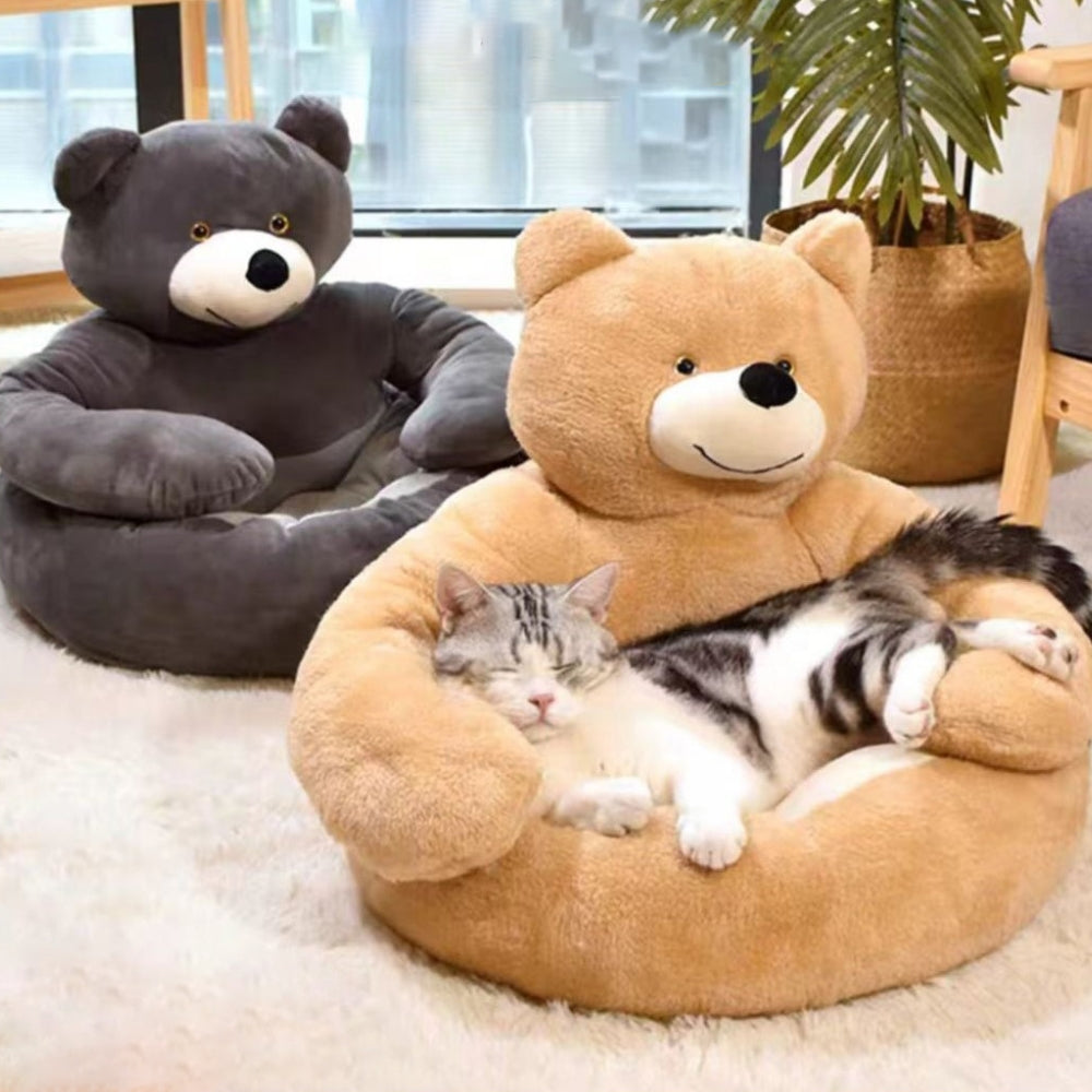 Lisslune | Cute detachable cuddly bear cat bed