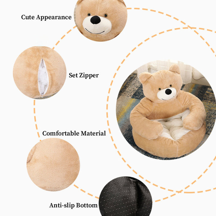 Lisslune | Cute detachable cuddly bear cat bed