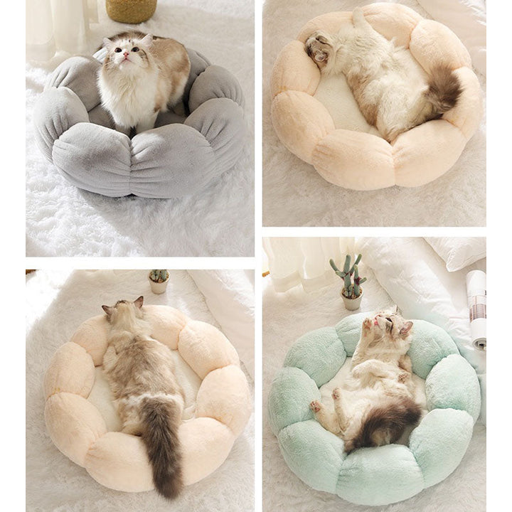 Lisslune | Deep Sleep Flower Shape Cat Bed