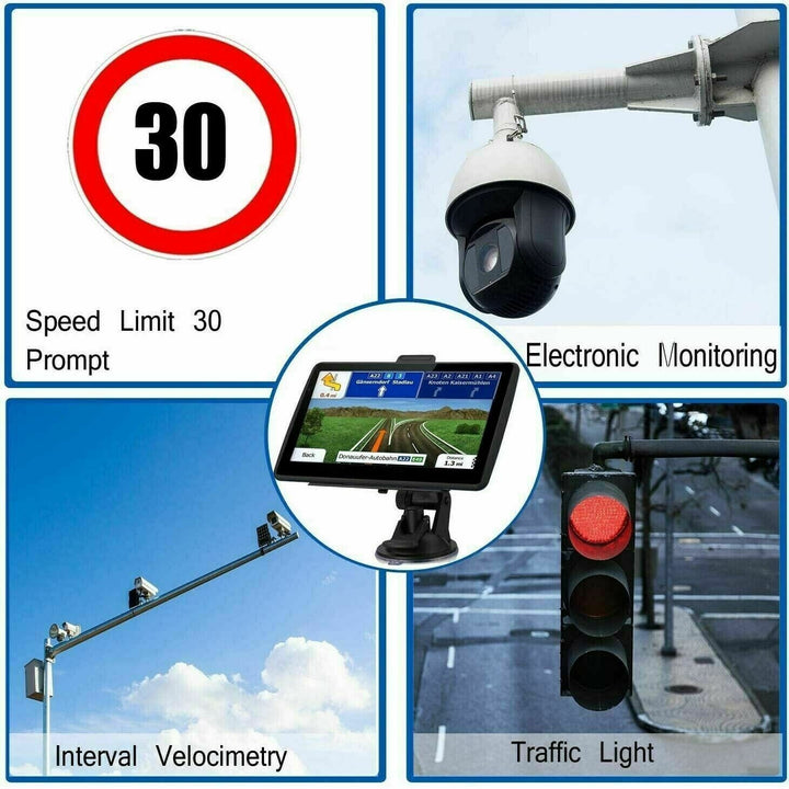 Lisslune | 7" GPS Navigation System | Upgraded with Live Traffic Updates & Pre-Loaded UK & EU Maps for Cars and Trucks
