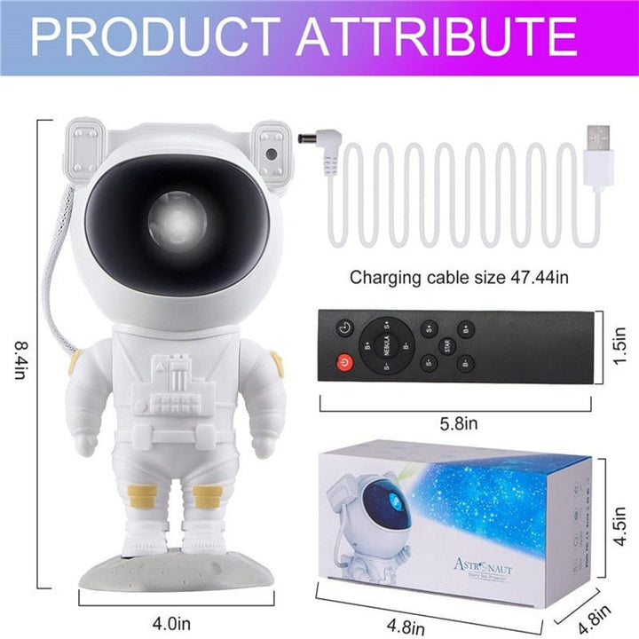 Lisslune | Galaxy Star Projector Night Light - Astronaut Theme Room Decor, Starry Sky Lamp for Bedroom Decoration and Unique Gift Idea