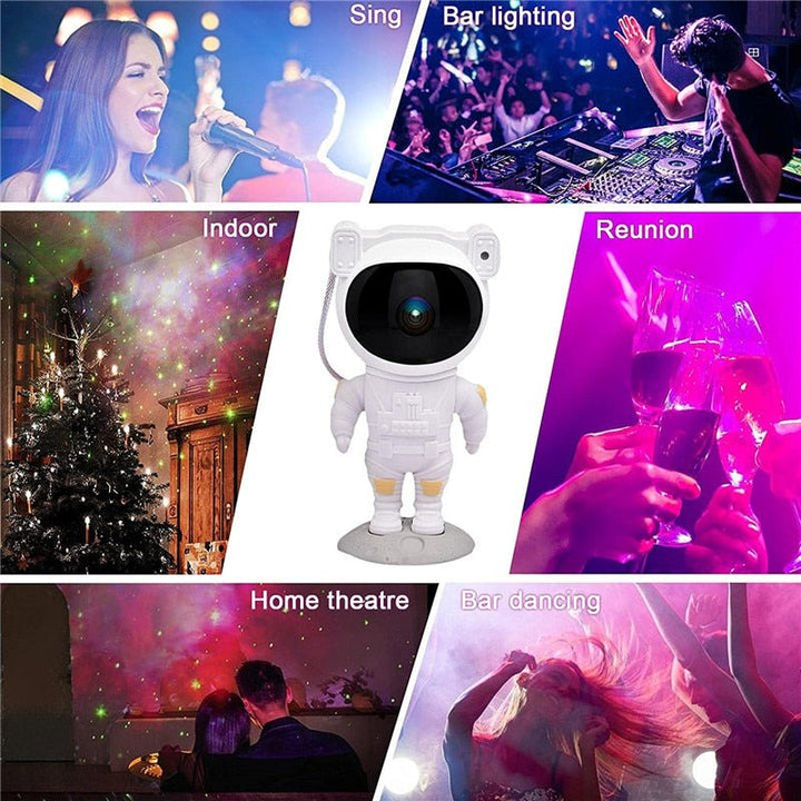 Lisslune | Galaxy Star Projector Night Light - Astronaut Theme Room Decor, Starry Sky Lamp for Bedroom Decoration and Unique Gift Idea