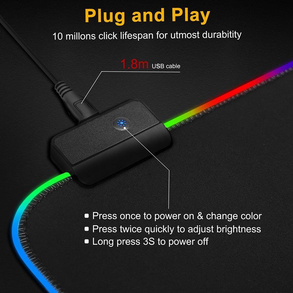 Lisslune | Radiation-protected Extra-Large LED Gaming Mouse Pad - Now available with 0.55 kg weight