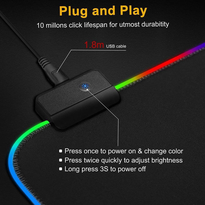 Lisslune | Radiation-protected Extra-Large LED Gaming Mouse Pad - Now available with 0.55 kg weight