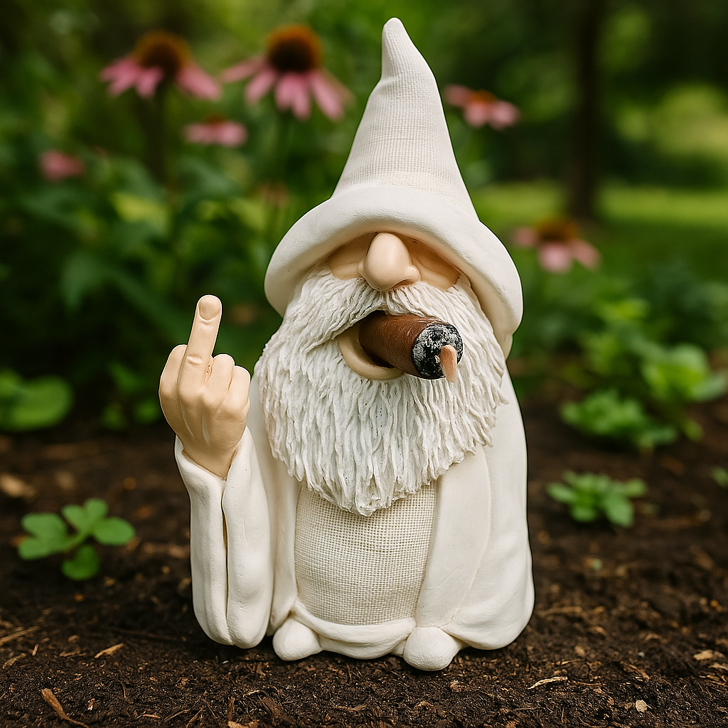 Lisslune | Angry Middle Finger Garden Gnome Decor