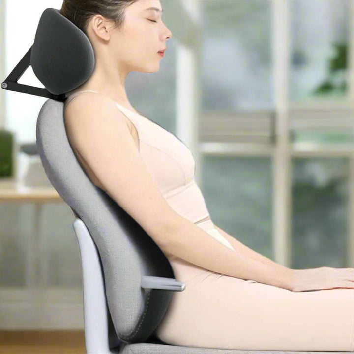 Lisslune | Ergonomic Neck Pillow and Waist Support Cushion for Office Chair - Comfortable Headrest for Home & Office Use