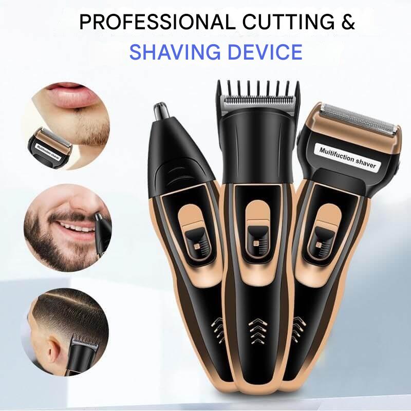 Lisslune | ProCare 3-in-1 Trimmer – Wireless Beard Trimmer, Nose Hair Trimmer and Shaver